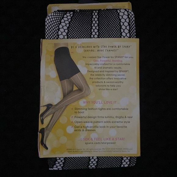SPANX Star Power Center-Stage Open Weave Shaping Tights Black Size M/C - Picture 4 of 6